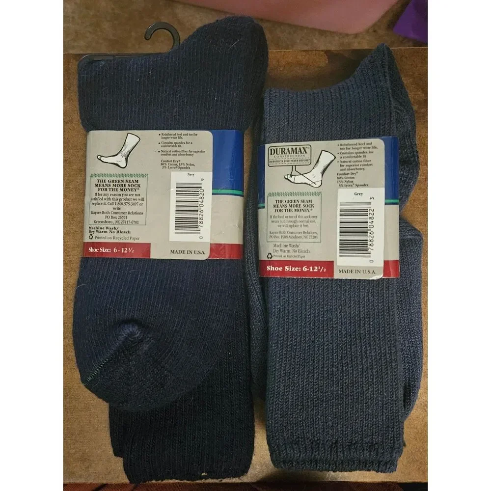 Adler Mens Crew Socks Blue - 2 Pair Pack - NWT